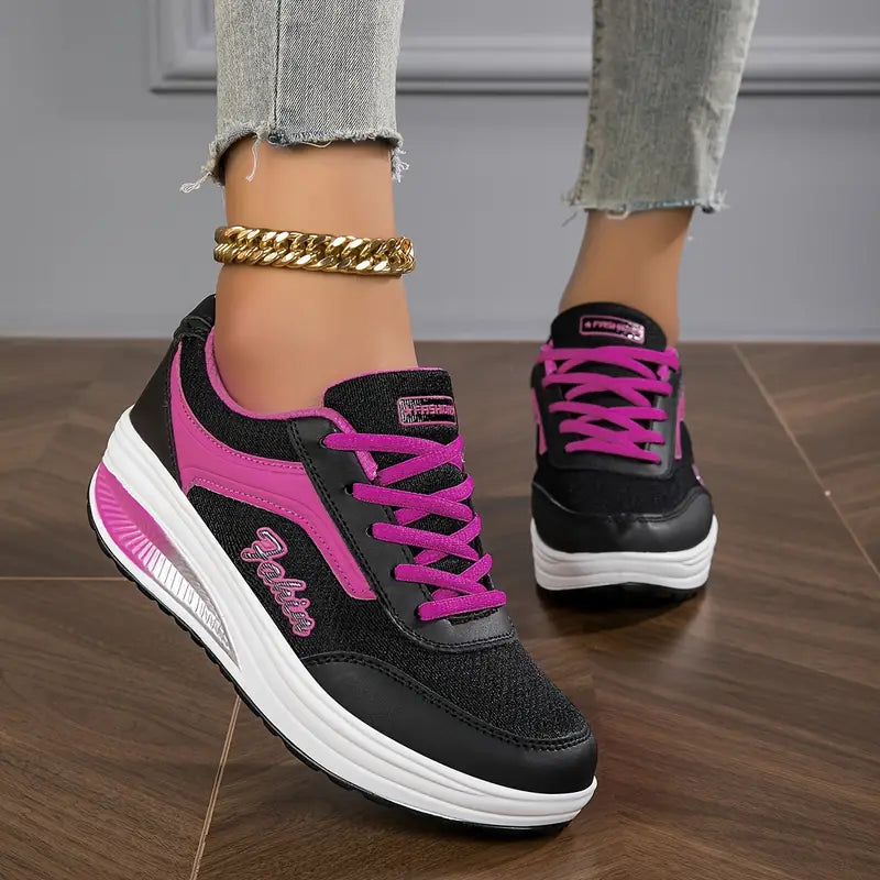 Damen Plateau Turnschuhe | Geschnürt