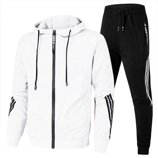 Zweiteiliges Jogginghose und Jacke Set für Herren | Oberbekleidung mit Streifen