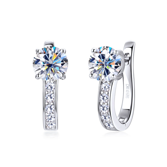 Moissanit-Ohrringe | 18K Gold plattiert Sterling Silber