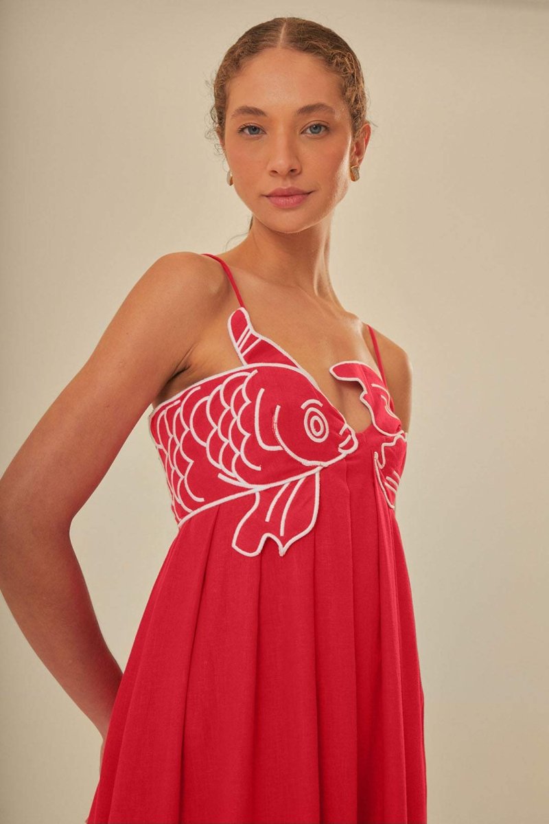 Besticktes Damenkleid | Maxi