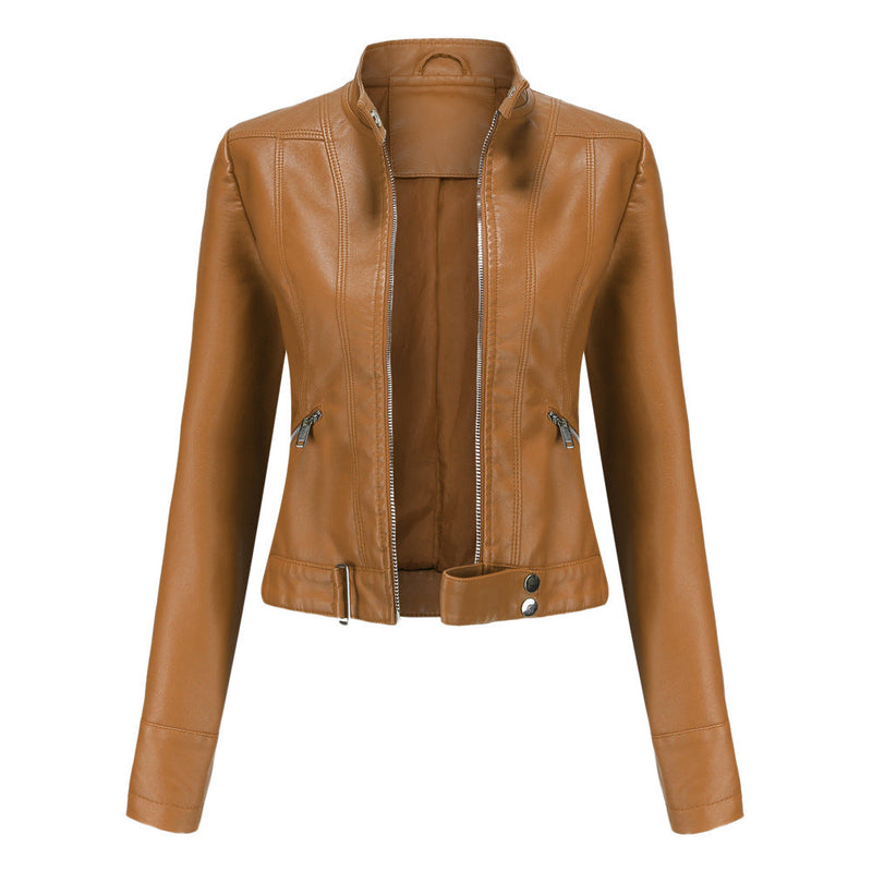 Biker-Jacke für Damen | Kurze Oberbekleidung mit Reißverschlüssen