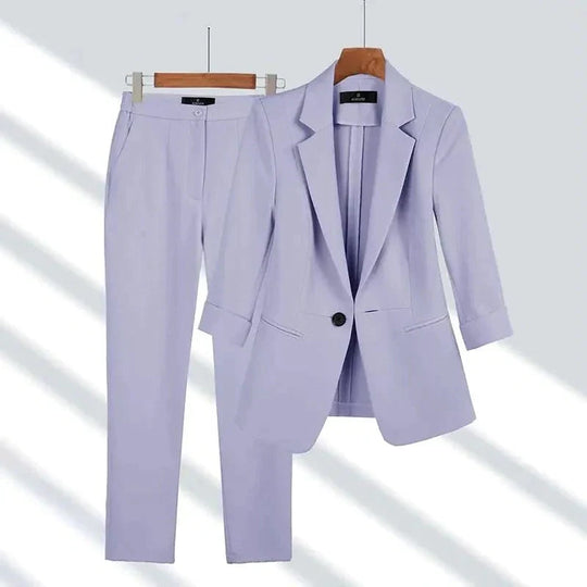 Damen Blazer & Hose Set | Einzelner Knopf