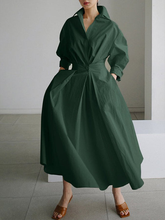 Plissiertes A-Linien-Kleid für Damen | Midi