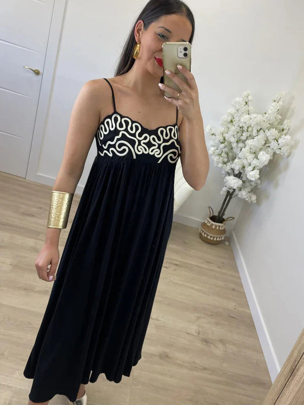 Besticktes Maxi Kleid für Damen | Böhmisch