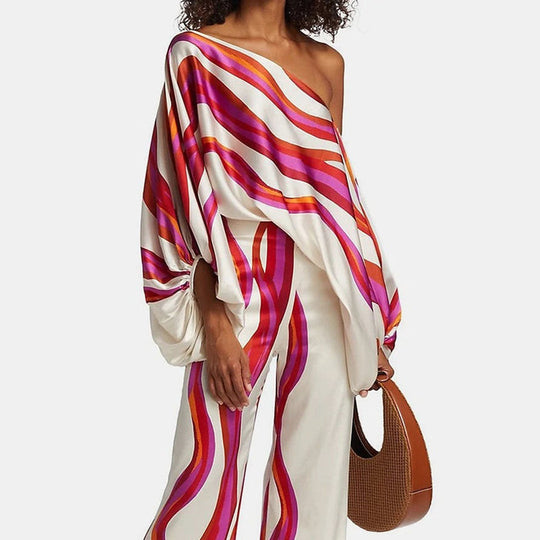 Zweiteiliges Damen-Sommer-Set | Bluse und Hose