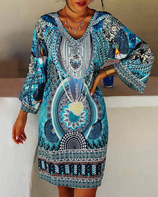 Damen Boho Sommerkleid | Midi