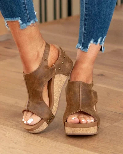 Damen Sommer Plattform Sandalen | Runde Zehe