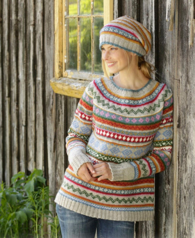 Damen Strickpullover | Bunter Muster Freizeit