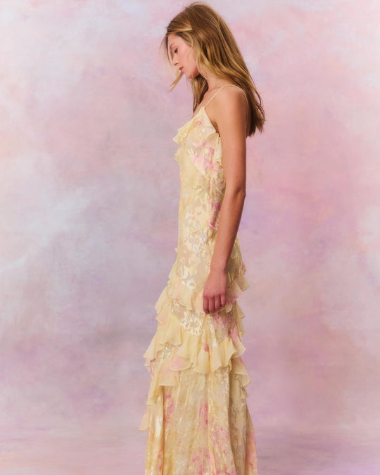 Damen Sommer Ruffle Kleid | Maxi