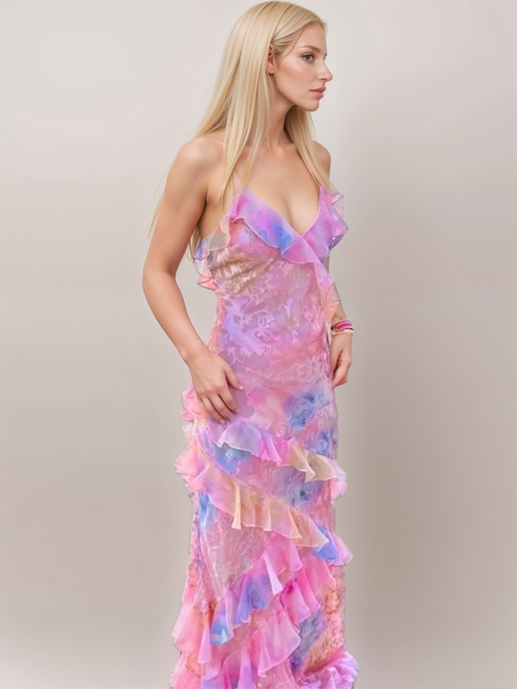 Damen Lässig Tuch Kleid | Maxi