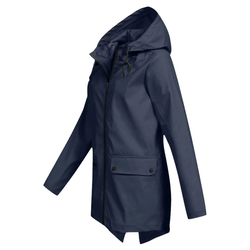 Damen Kapuzenjacke | Freizeit Reißverschluss Jacke für Herbst und Winter mit Taschen