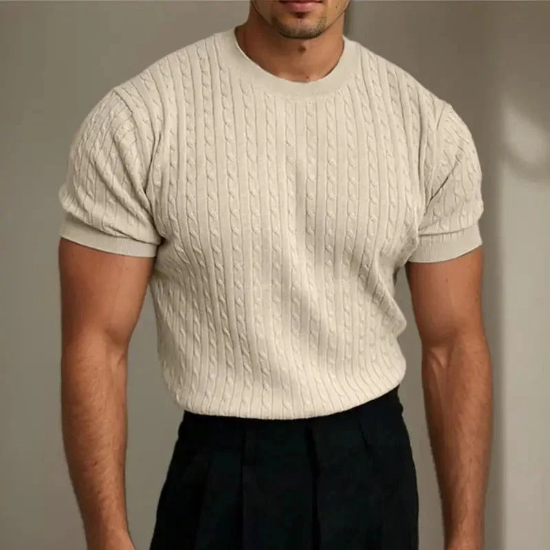 Stylisches Rippenstrickhemd für Herren | Sommer
