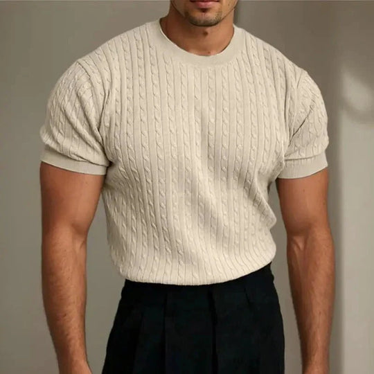 Stylisches Rippenstrickhemd für Herren | Sommer