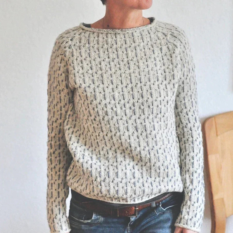 Gemusterter Strickpulli für Damen | Lässiges Oberteil