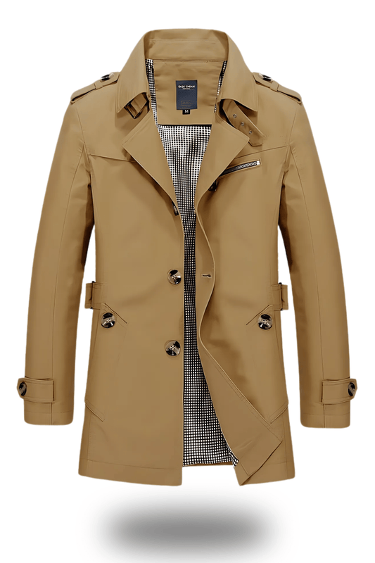 Klassischer Herren-Trenchcoat mit Umlegekragen