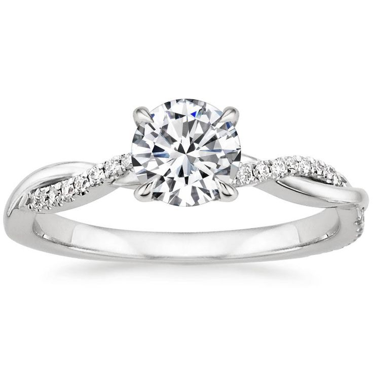 Runder Moissanit Ring für Damen | Twist-Band