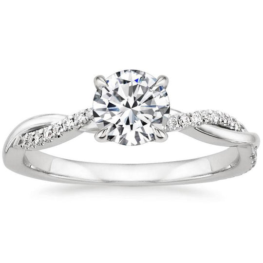 Runder Moissanit Ring für Damen | Twist-Band