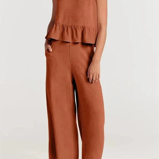 Zweiteiliges Damen-Sommer-Set | Weites Bein