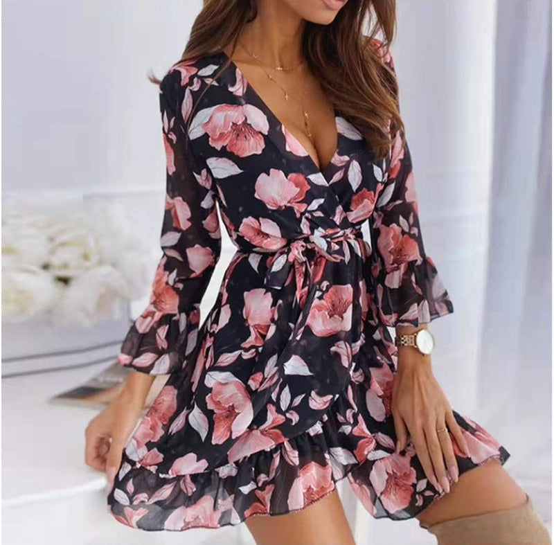 Geblümtes Wickelkleid | Midi für Damen