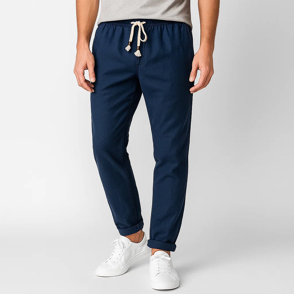 Herrenhose mit elastischem Bund und Kordelzug | Schmale Passform
