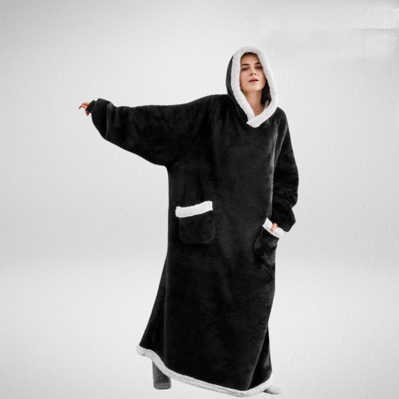 Unisex Übergrößen Hoodie-Decke mit Kapuze und Taschen | Winter Tragbare Decke