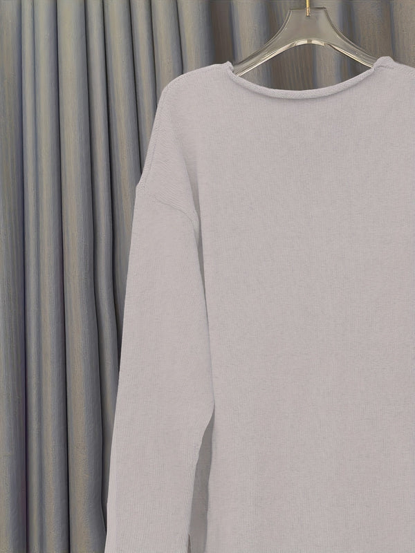 Übergröße Strickpullover für Damen | V-Ausschnitt Pullover