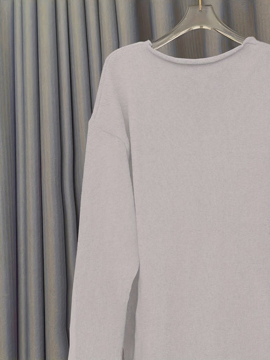 Übergröße Strickpullover für Damen | V-Ausschnitt Pullover