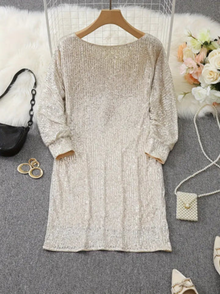Glänzendes Eine-Schulter-Kleid | Mini