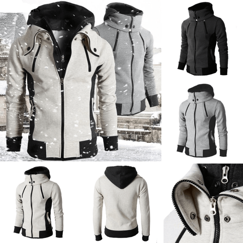 Herren Winterjacke mit Reißverschluss | Hoodie