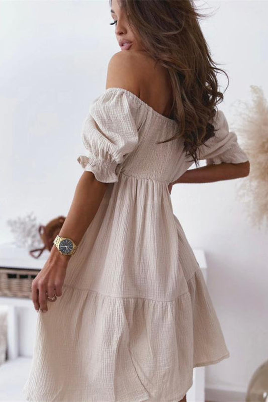 Damen Schulterfrei Sommerkleid | Mini