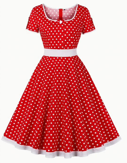 Damen Vintage-Pünktchenkleid | Frühling/Sommer