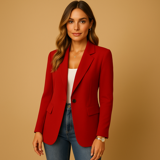 Blazer mit Gekerbtem Revers für Damen | Ein-Knopf Oberbekleidung