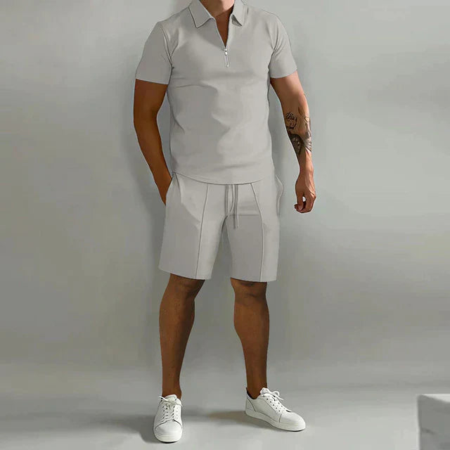 Polo und Kurze Hosen Zweiteiliges Set für Herren | Sommer