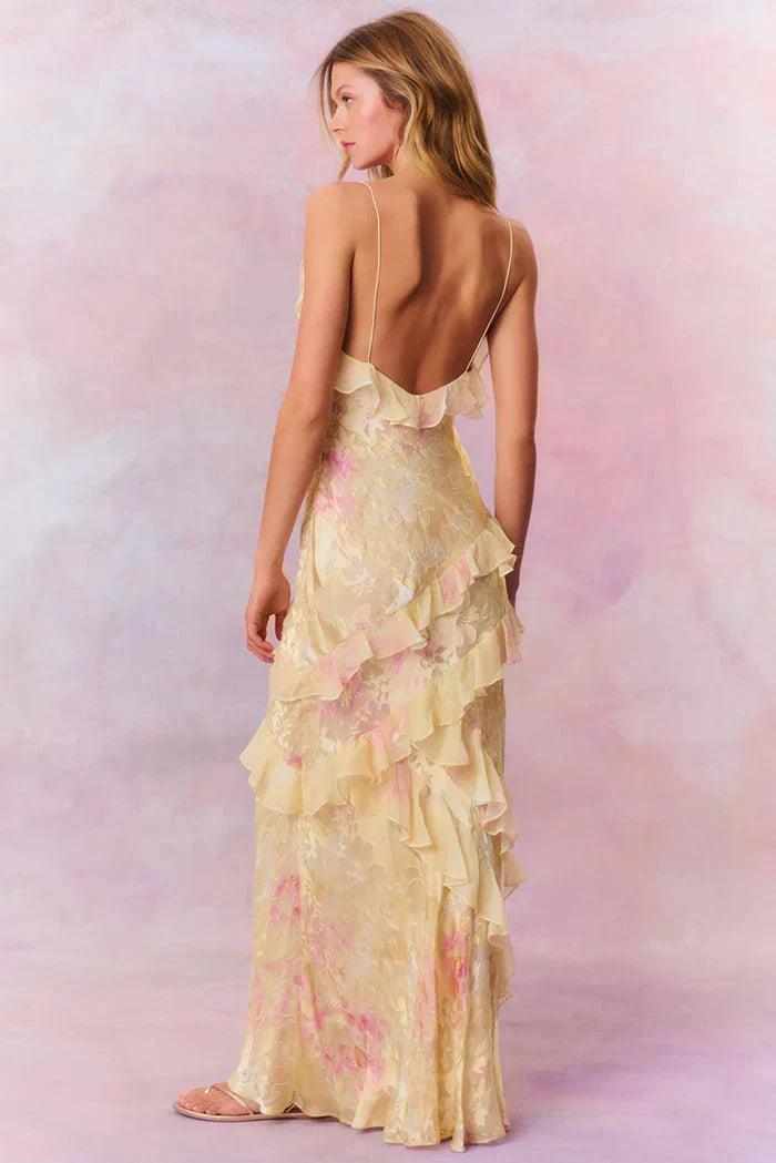 Damen Sommer Ruffle Kleid | Maxi