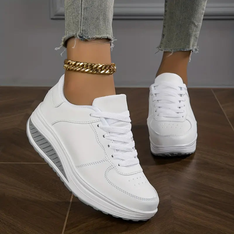 Damen Plateau Turnschuhe | Geschnürt