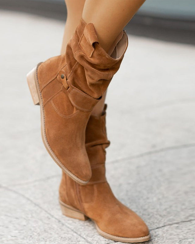 Niederhackige Damenstiefel | Faux Suede