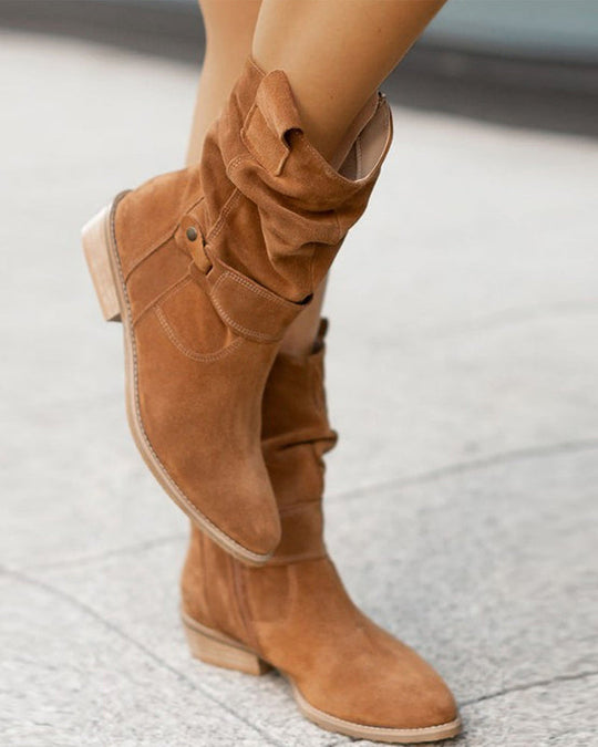 Niederhackige Damenstiefel | Faux Suede