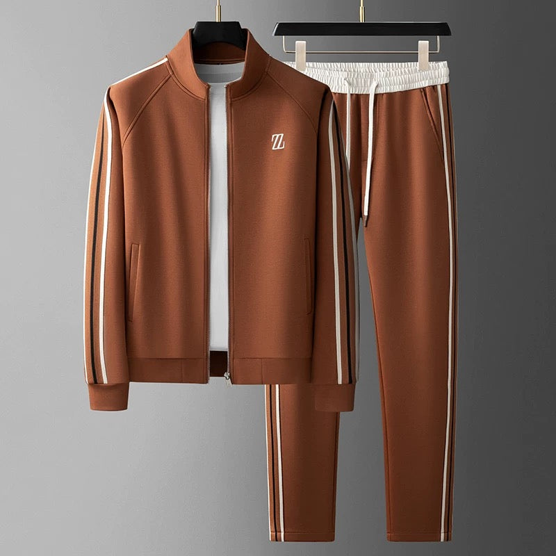 Reißverschlussjacke und Hose Set für Herren | Lässiger Trainingsanzug