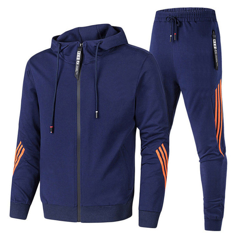 Zweiteiliges Jogginghose und Jacke Set für Herren | Oberbekleidung mit Streifen