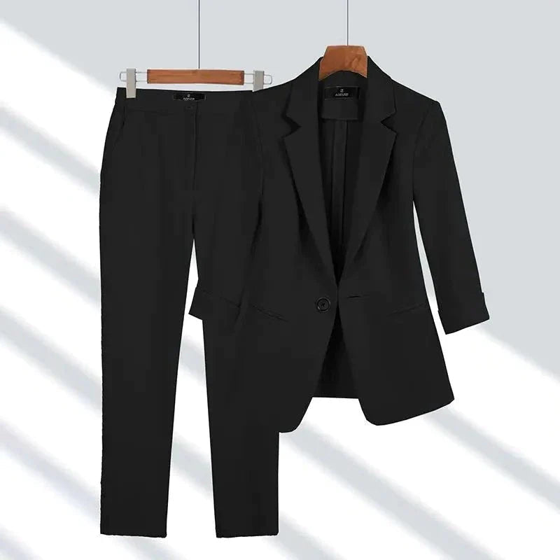 Damen Blazer & Hose Set | Einzelner Knopf