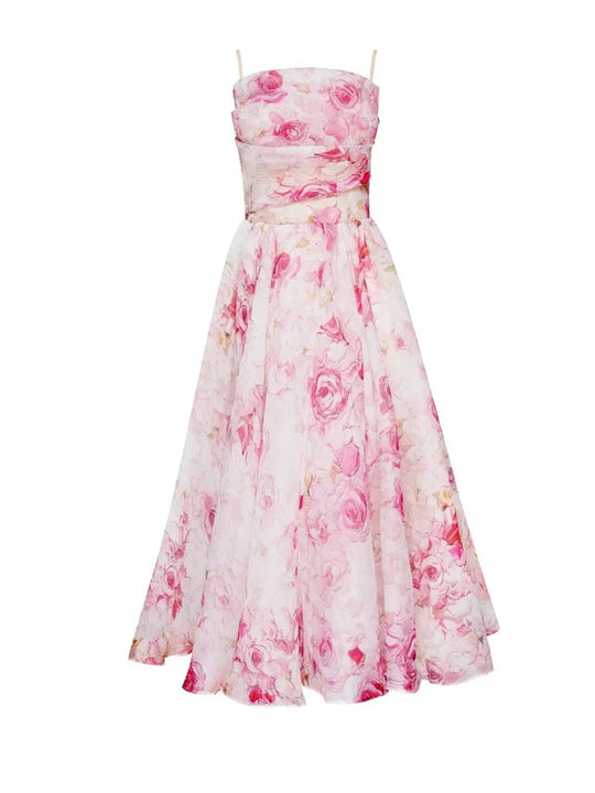 Damen Kleid mit floralen Spitzeneinsätzen | Midi