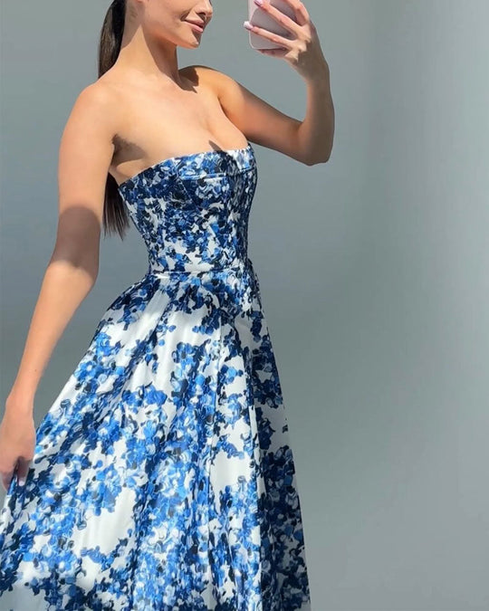 Trägerloses Damen-Ballkleid | Maxi