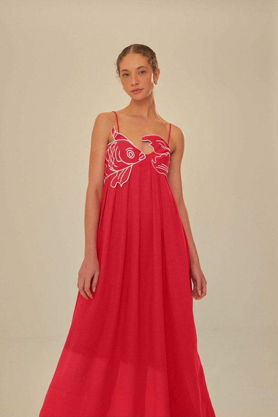 Besticktes Damenkleid | Maxi