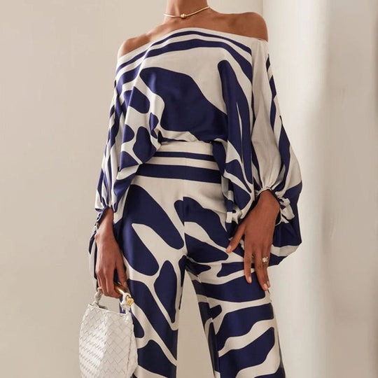Zweiteiliges Damen-Sommer-Set | Bluse und Hose