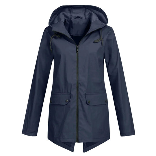 Damen Kapuzenjacke | Freizeit Reißverschluss Jacke für Herbst und Winter mit Taschen