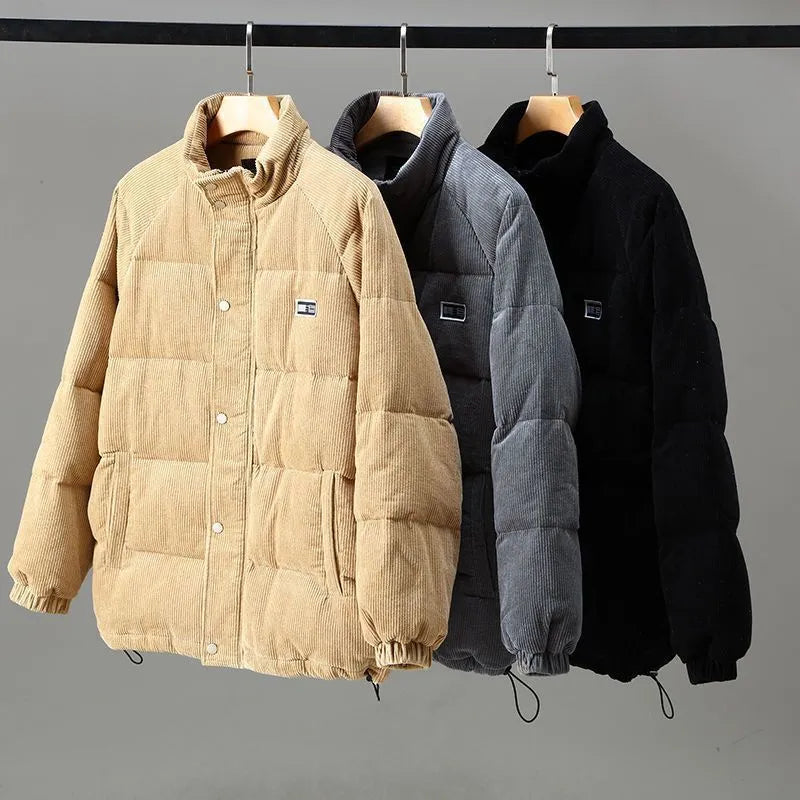 Herren Cordjacke Gepolstert | Lässige Reißverschlussjacke für Herbst und Winter