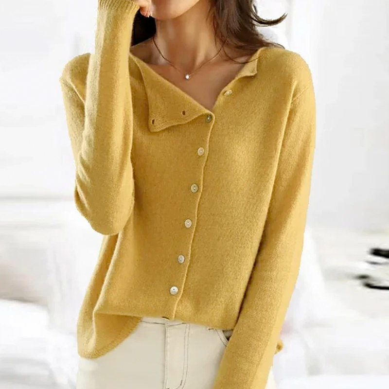 Damen Leichte Strickjacke mit O-Ausschnitt | Gestrickt