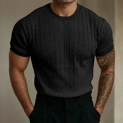 Stylisches Rippenstrickhemd für Herren | Sommer