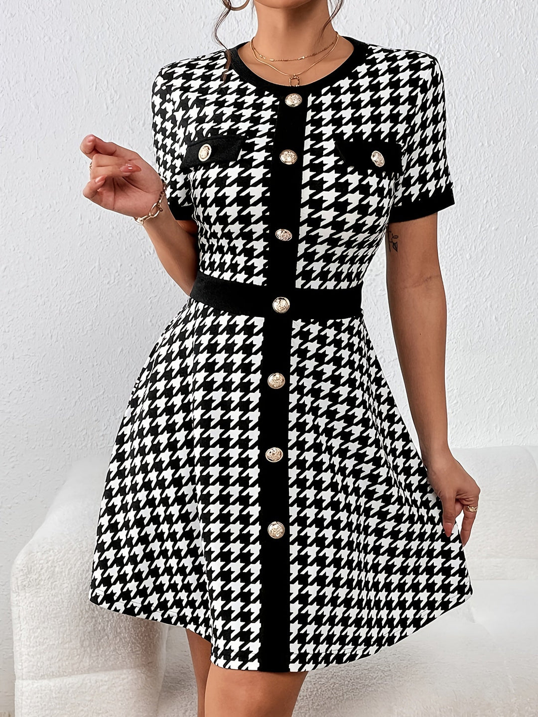 Geknöpftes Kleid für Damen | Midi