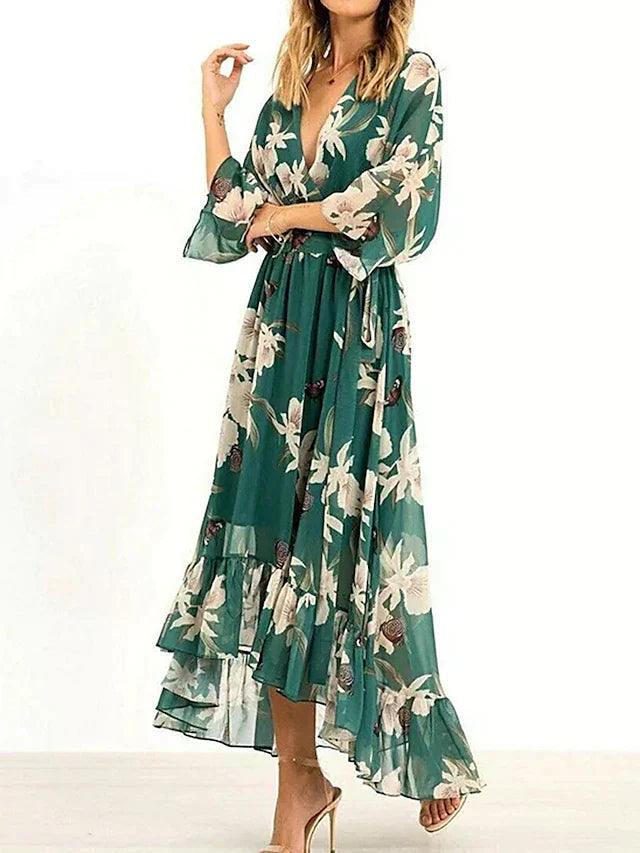 Damen Sommerkleid mit Rüschen | Bund